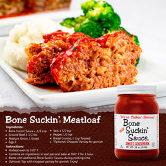 Bone Suckin' sauce pouring from bottle to demonstrate easy application
