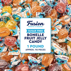 Fusion Sweets And Snacks Bonelle front packaging showing brand and sugar-free messaging helping informed purchase
