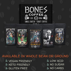 Bones Coffee Company close-up of resealable bag seal preserving freshness and aroma