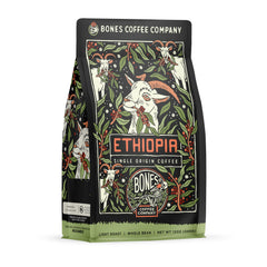 Bones Coffee Company front bag shot highlighting single-origin freshness