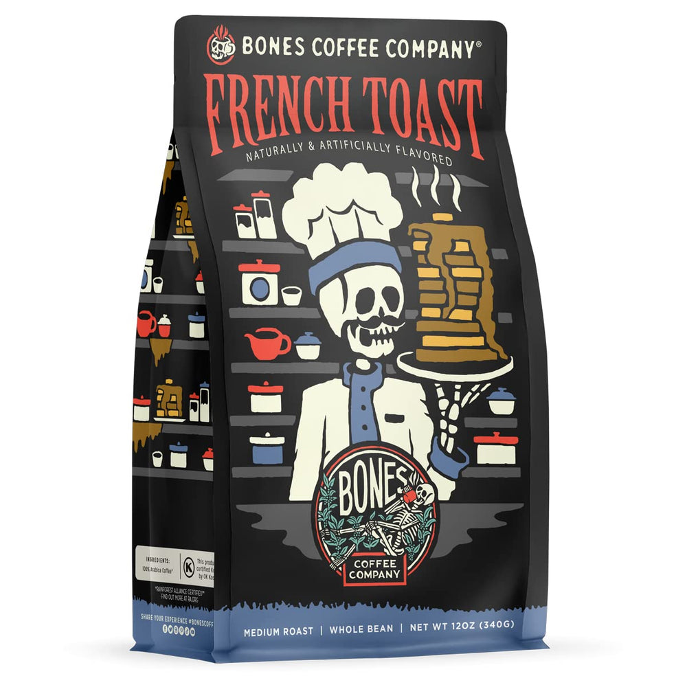Bones Coffee Company front packaging showing flavor and resealable benefit