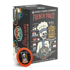 Bones Coffee Company front packaging showing flavor and 12-count benefit