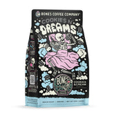 Bones Coffee Company front packaging showing resealable bag and flavor benefits