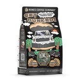 Bones Coffee Company front packaging showing Get Dunked! flavor and benefits