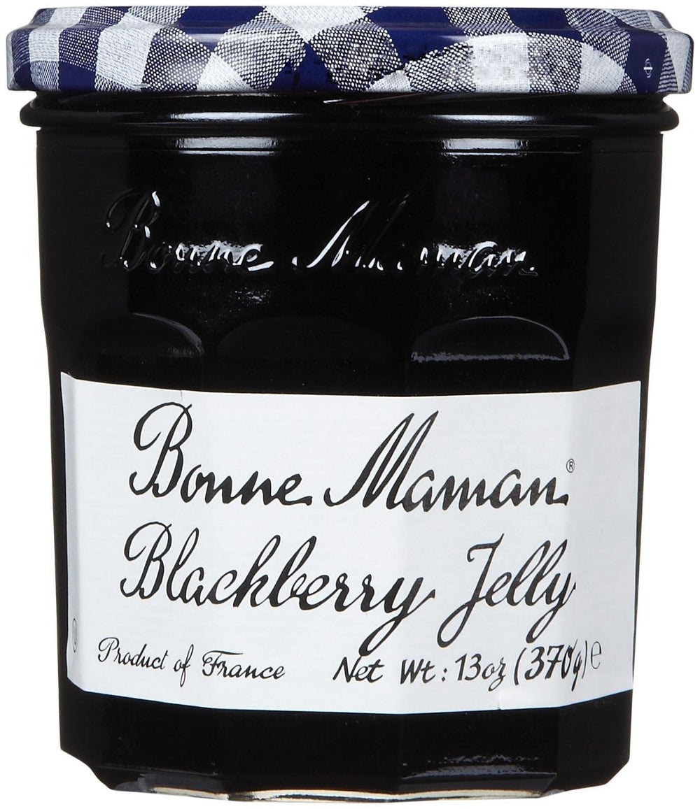 Bonne Maman jar front view showing label and fresh blackberry appeal for convenience