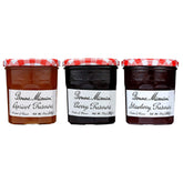 Bonne Maman front packaging variety pack showing three 13 oz jars and clear labels, showcasing premium fruit