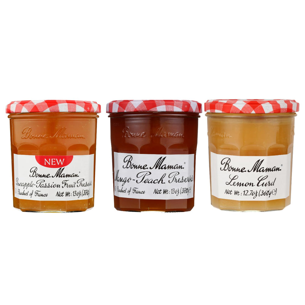 Bonne Maman pack front overview showing three jars and gift-ready presentation benefit
