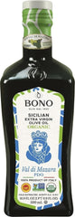 Bono front packaging showing Val di Mazara PDO and organic badge for authenticity