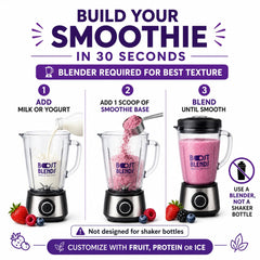 BOOST BLENDS prepared smoothie in glass demonstrating creamy blend benefit