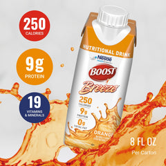BOOST Breeze nutrition label highlighting 19 vitamins and minerals