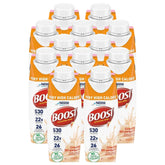 BOOST creamy strawberry front packaging showing bottle and flavor benefits