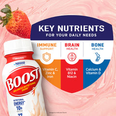 Close-up of BOOST label with ingredients and 27 vitamins and minerals clearly visible