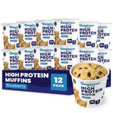 Bootylicious blueberry muffin pack front view showing branding and 12-pack convenience