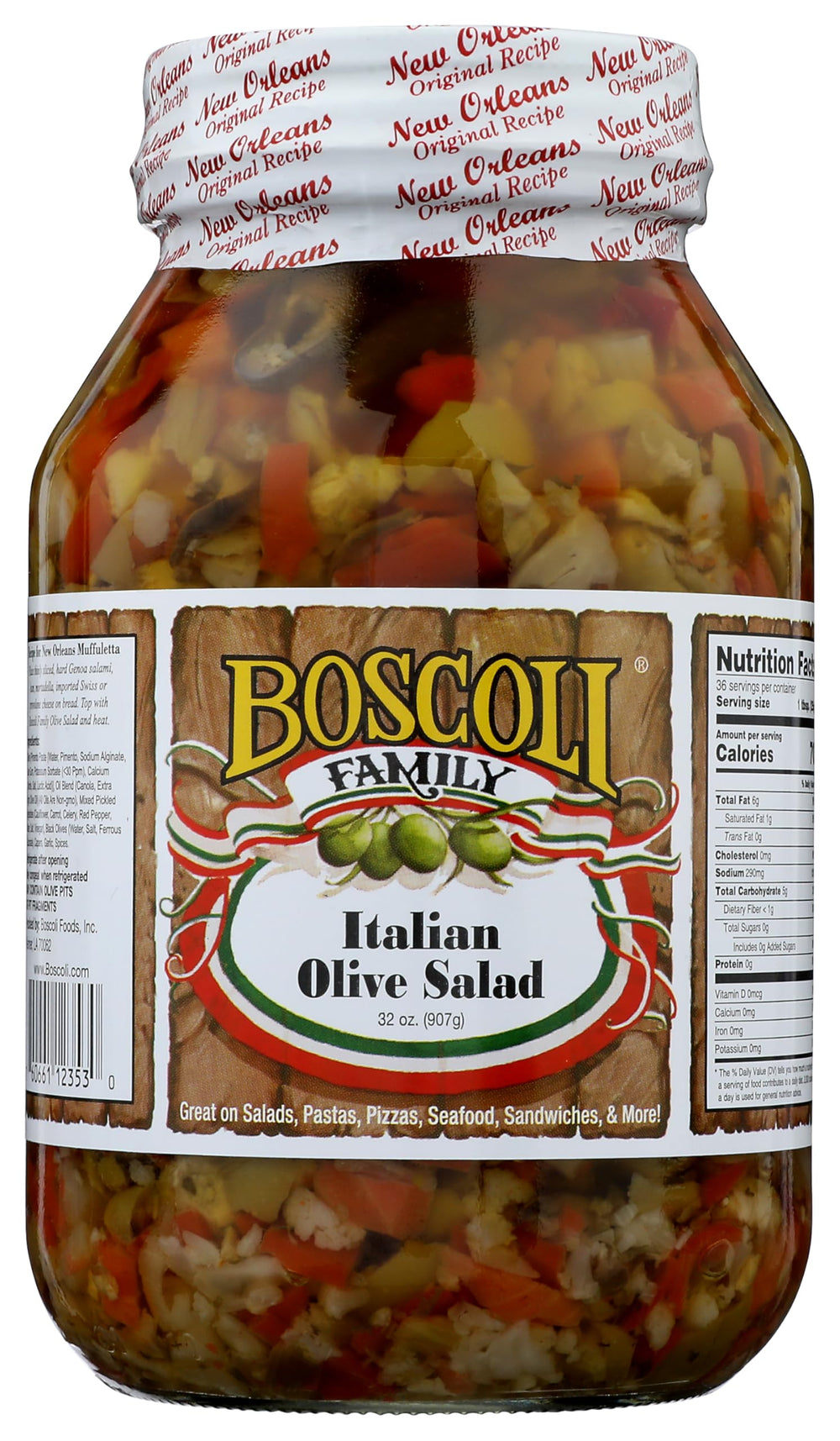 Boscoli Family jar front packaging showing label and 32 oz size, ready-to-use