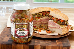 Boscoli Family open jar top view revealing chopped mix for immediate use