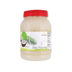 Bossen coconut jelly front label showing product and weight for clear identification and trust
