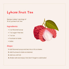 Bossen lychee syrup mixed in iced glass demonstrating refreshing fruity drink appeal