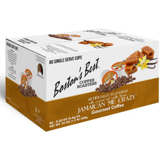 Boston’s Best front packaging showing Jamaican Me Crazy pods and benefit convenience