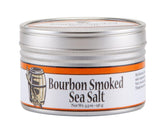 Bourbon Barrel Foods front packaging bottle showing coarse smoked sea salt and gourmet appeal