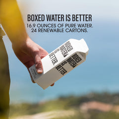 Boxed Water Is Better close-up of plant-based cap for easy opening benefit
