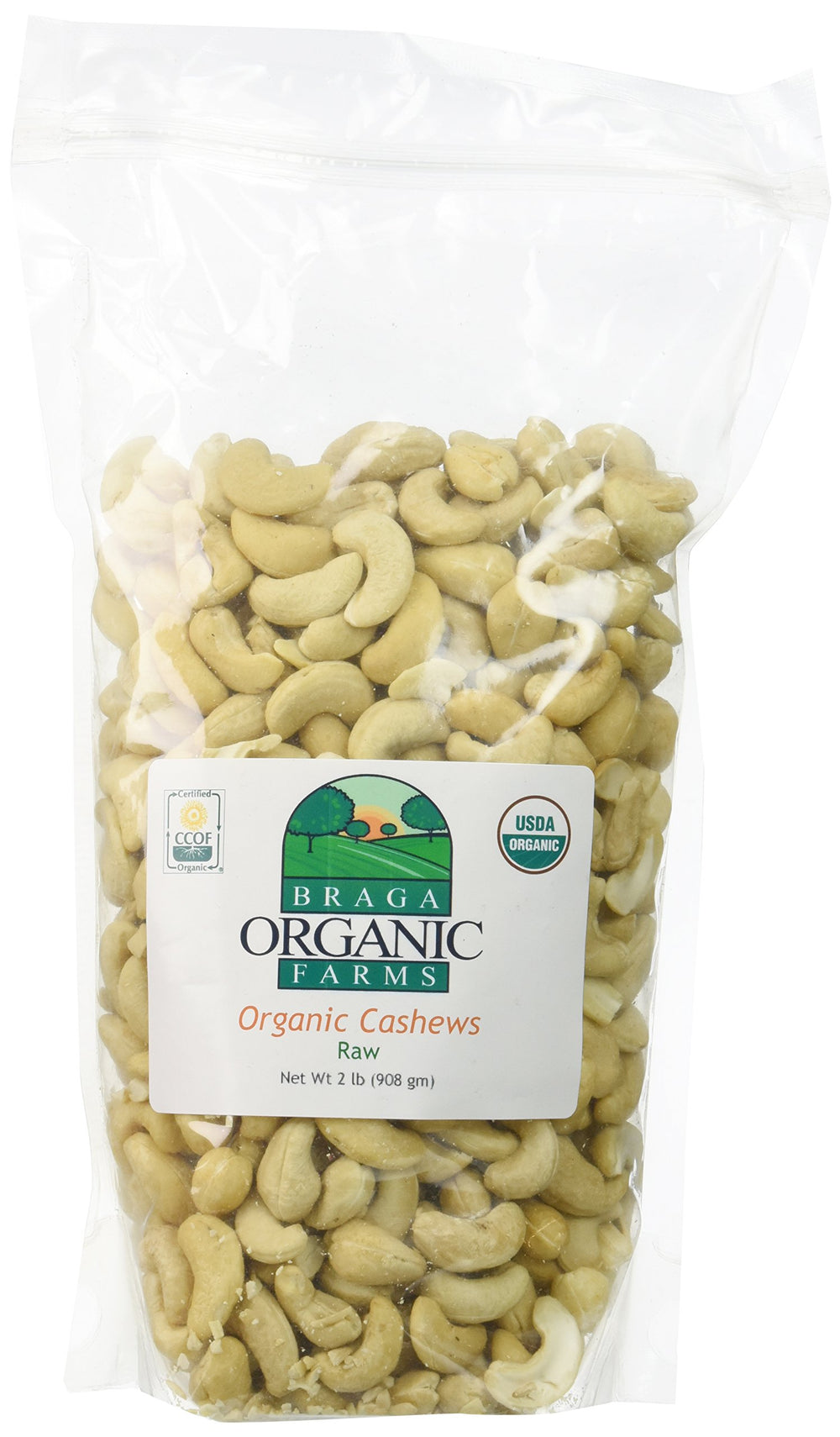Braga Organic Farms front packaging showing 2 lb bag and organic label, convenient bulk supply
