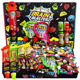 Brain Blasterz front packaging showing gift-ready box and branding benefit: instant party-ready treat