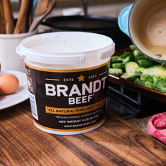 Brandt Beef tallow used to deep-fry golden fries demonstrating crisp results