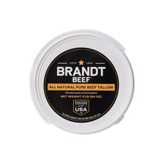 Brandt Beef tallow melting in a stainless pan for efficient high-heat cooking
