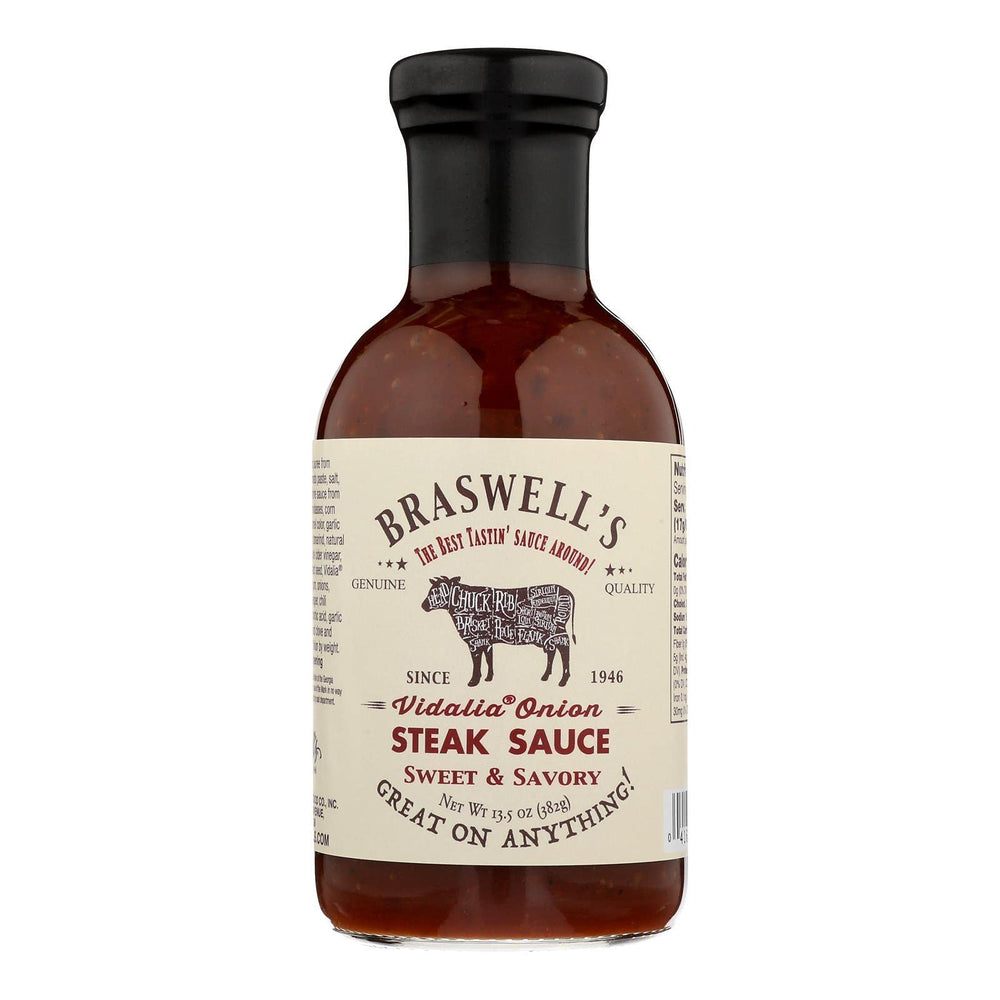 Braswell's front bottle view showing label and serving suggestion benefit: clear identification
