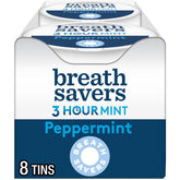 Breath Savers front tin showing packaging and easy-carry benefit