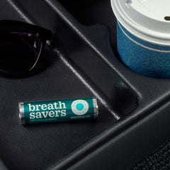 Close-up of Breath Savers mint surface showing texture and cooling benefit