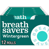 Breath Savers front packaging showing rolls and wintergreen benefit