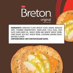 Breton crackers stacked beside a ruler showing size and portion control benefits