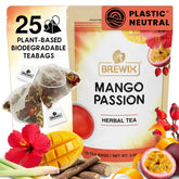 BREWIX front packaging showing bright mango passion branding and benefit of refreshing flavor