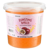 BREXONIC front packaging of 7 lb passion fruit popping boba, convenient bulk supply