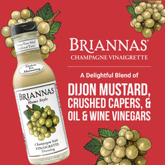 BRIANNAS label close-up highlighting champagne vinegar and honey ingredients