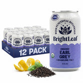 BrightLeaf front can view showing Earl Grey design and zero sugar benefit