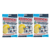 Brioschi front packaging showing lemon candies and product benefit of portability