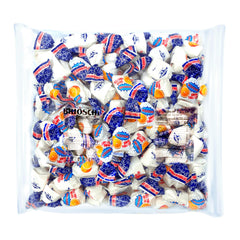 Brioschi orange candy front packaging showing bulk bag and refreshing benefit