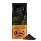Bristot front packaging showing blend and weight, highlights Italian roast heritage