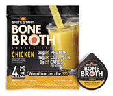 Brite Start front packaging showing chicken bone broth packets and benefits