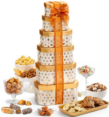 Broadway Basketeers front packaging tower showing elegant gift-ready presentation benefit