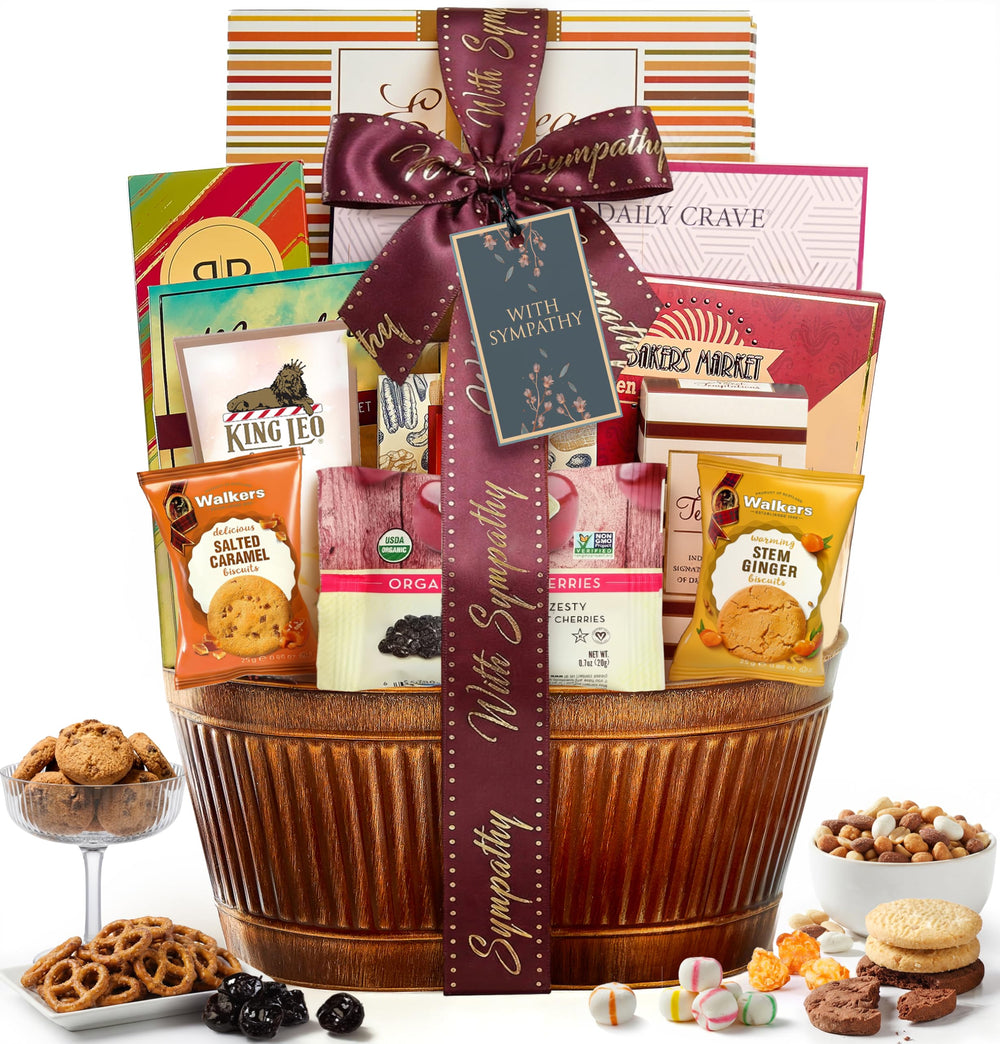 Broadway Basketeers front packaging showing ready-to-gift bow and tag benefits quick presentation