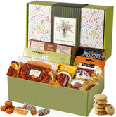 Broadway Basketeers front packaging showing a comforting kosher gift presentation