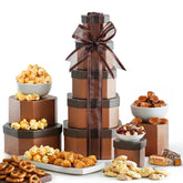 Broadway Basketeers front packaging showing gift-ready tower and premium presentation