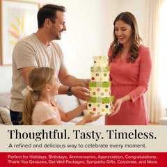 Broadway Basketeers opened tower with all snacks displayed for visual variety and selection