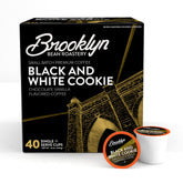 Brooklyn Beans front box showing black and white cookie pods and brand name, appealing gift option
