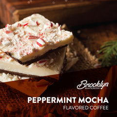 Brooklyn Beans brewed cup in a holiday setting illustrating warm festive enjoyment