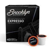 Brooklyn Beans front packaging showing bold espresso branding and convenience