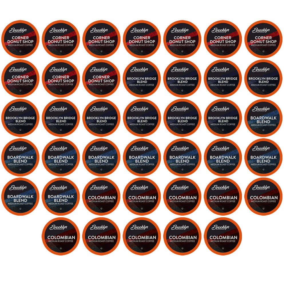 Brooklyn Beans front packaging showing 40-count variety pack for convenience